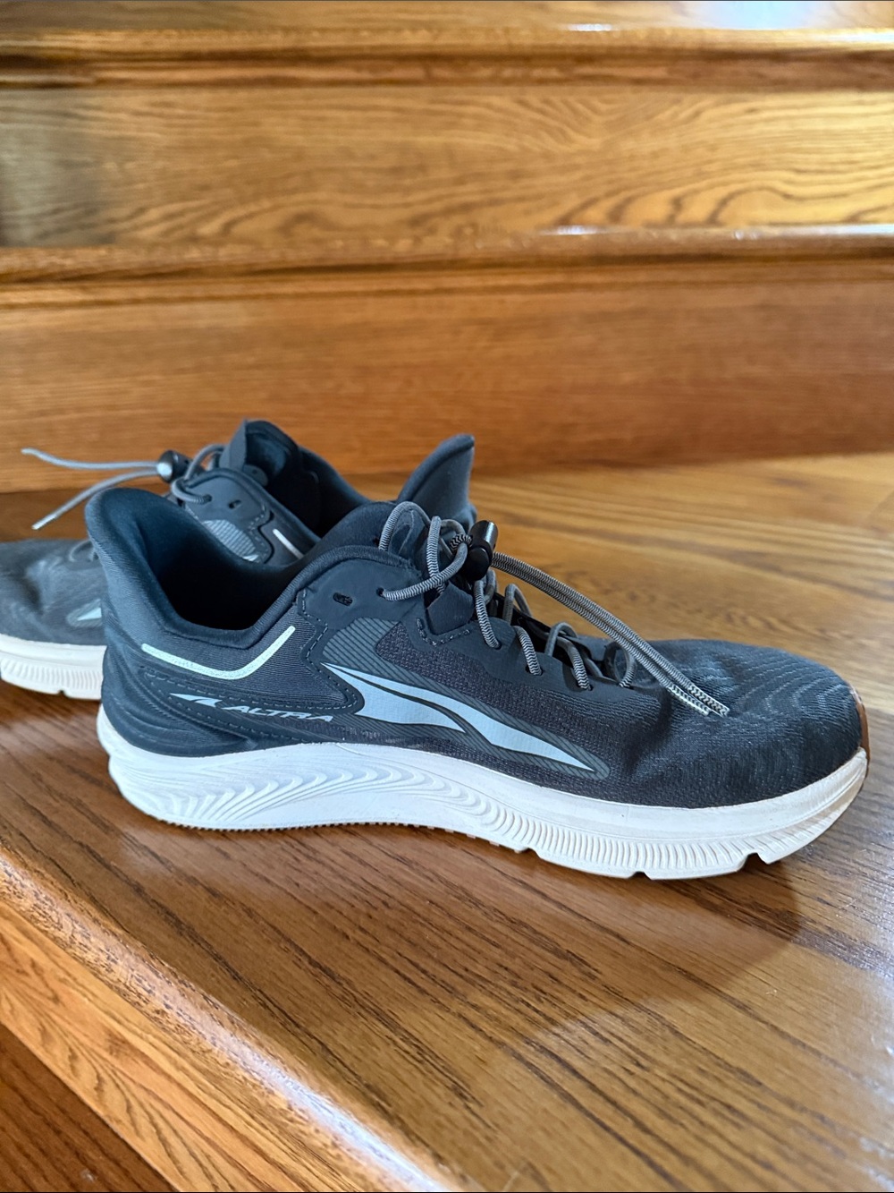 Altra Women’s  Dark Gray Athletic Shoes with Light Blue Accents - Picture 3 of 5
